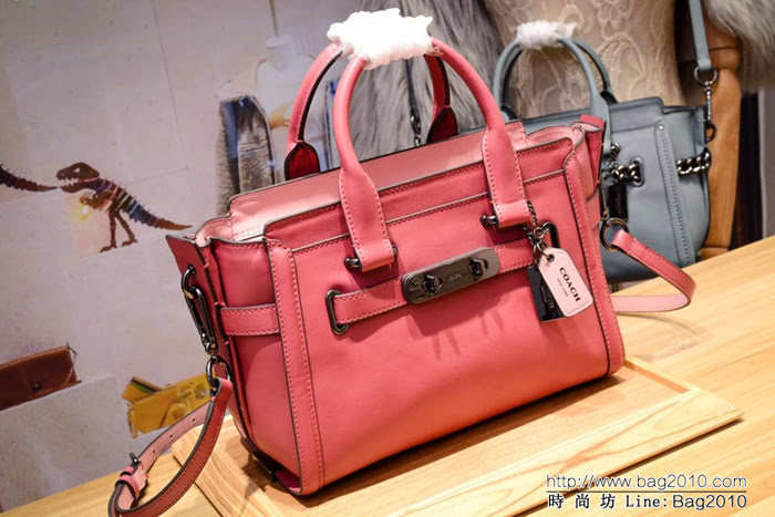 COACH蔻馳 代購正品 Coach新款 swagger27 專櫃新款 光面牛皮 手提斜挎包 F12111  Chz1343